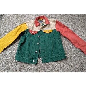 BDG Urban Outfitters Colorblock Denim Jean Jacket Men's Small Colorful